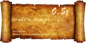 Orsós Szabin névjegykártya
